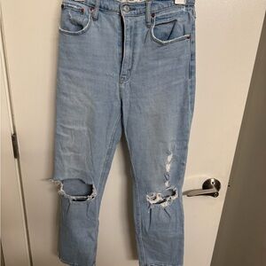 Abercrombie & Fitch Light Blue Ankle Straight Jeans